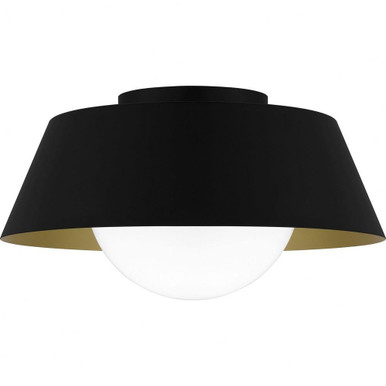 1 Light 16 Inch Wide Flush Mount by Quoizel - QFL6182MBK