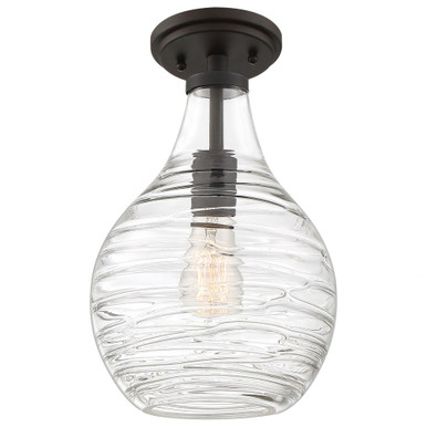 Genie 1 Light 8.75 Inch Wide Semi Flush Mount by Quoizel - QSF4019