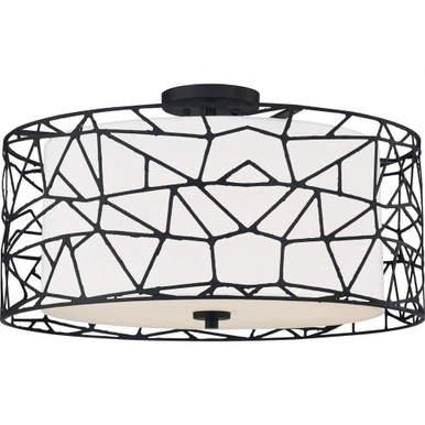 Newcastle 4 Light 23.5 Inch Wide Semi Flush Mount by Quoizel - QSF5274MBK