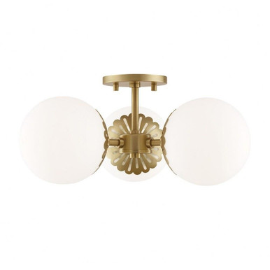 Paige 3 Light 16.25 Inch Wide Semi Flush Mount by Mitzi - H193603