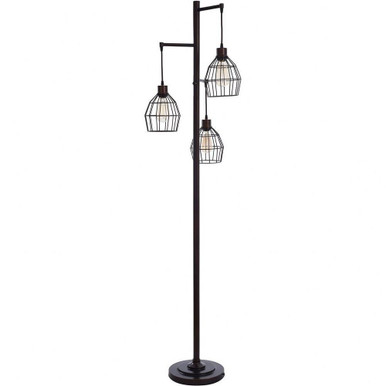 Three Light Pendant Floor Lamp with Cage Shade by Stylecraft - L715206DS