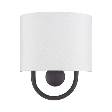 Stratton 1 Light OffWhite Shade Wall Sconce 10.5 Inch Tall by Livex - 42891