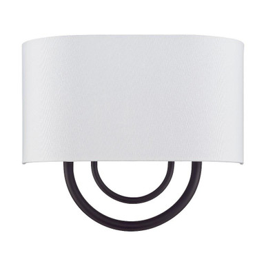 Stratton 2 Light OffWhite Shade Wall Sconce 13 Inch Tall by Livex - 42892