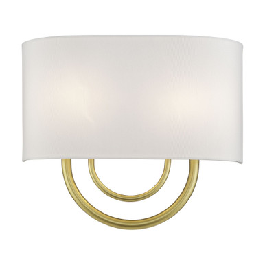 Stratton 2 Light OffWhite Shade Wall Sconce 13 Inch Tall by Livex - 42892