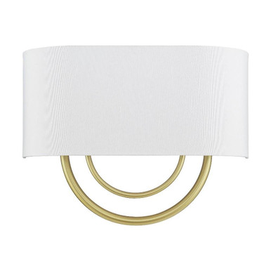 Stratton 2 Light Oatmeal Shade Wall Sconce 13 Inch Tall by Livex - 42893