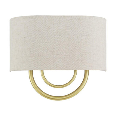 Stratton 2 Light OffWhite Shade Wall Sconce 15 Inch Tall by Livex - 60272