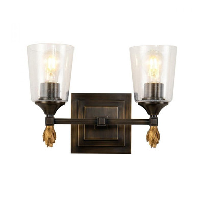 Vetiver 2 Light F1 Vanity Light 13.81 Inch Wide by Lucas and McKearn - BB1022D-F1