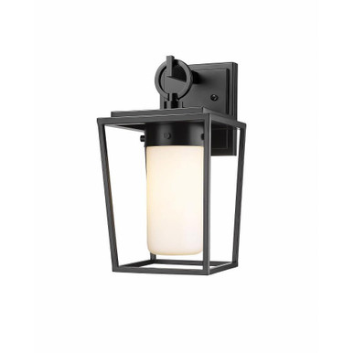 Sheridan 1 Light Opal Glass Outdoor Wall Lantern 13 Inch Tall by Z Lite - 595S-BK