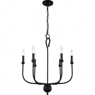 Blanche 6 Light Medium Chandelier by Quoizel - BLA5022MBK