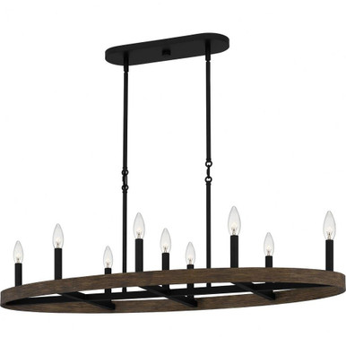 Hendrix 9 Light Oversized Linear Chandelier by Quoizel - HDR842MBK