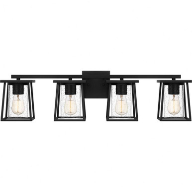 Lodge 4 Light Vanity Light by Quoizel - LDG8633MBK