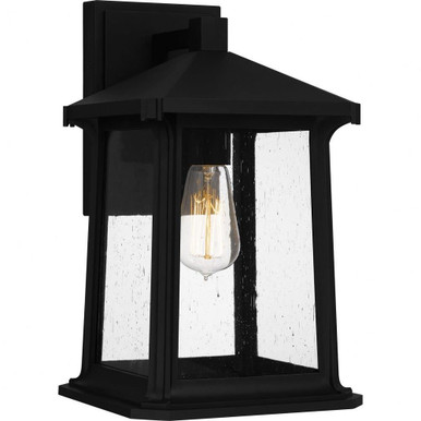 Satterfield 1 Light Outdoor Wall Lantern 14.25 Inch Tall by Quoizel - SAT8409MBK