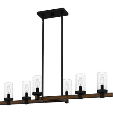 Tuthill 6 Light Oversized Linear Chandelier by Quoizel - TUT638MBK
