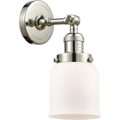 Small Bell 1 Matte White Glass Wall Sconce 10 Inch Tall by Innovations - 203-PN-G51