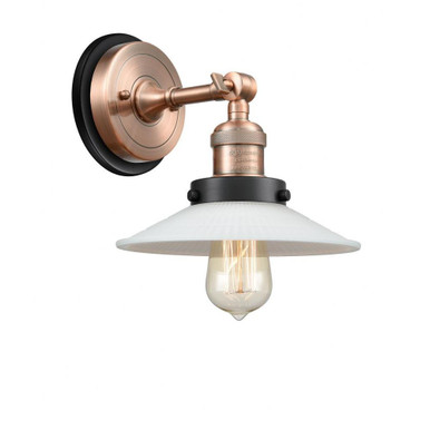Halophane 1 Light Industrial Wall Sconce by Innovations - 203HRBK-G1