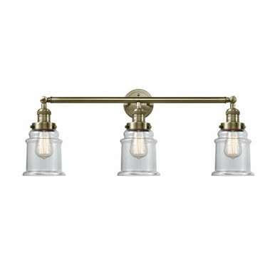Canton 3 Light Industrial Bell Vanity Light 30 Inch Wide by Innovations - 205-G18