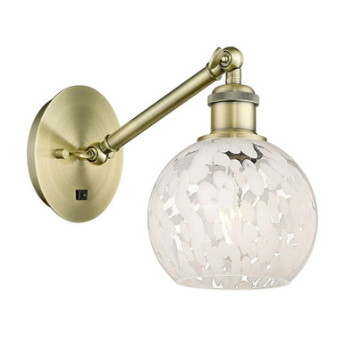 White Mouchette 1 Light Wall Sconce 12 Inch Length by Innovations - 317-1W-G1216-6