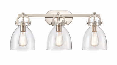 Newton Bell 3 Light Cone Glass Vanity Light by Innovations - 412-3W-G412