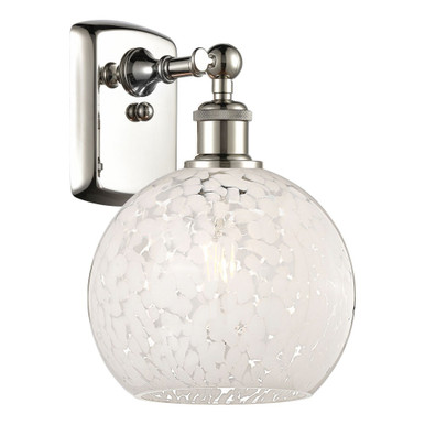 White Mouchette 1 Light Wall Sconce 11 Inch Tall by Innovations - 516-1W-G1216-8