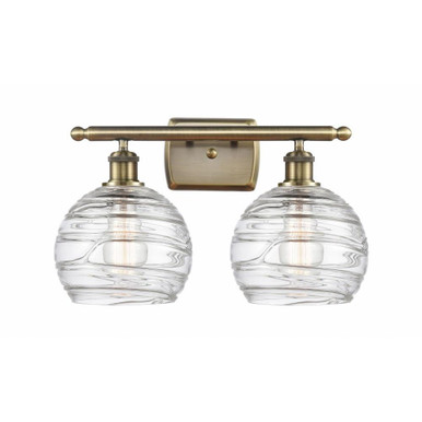 Athens Deco Swirl 2 Light Vanity Light 18 Inch Wide by Innovations - 516-2W-G1213-8