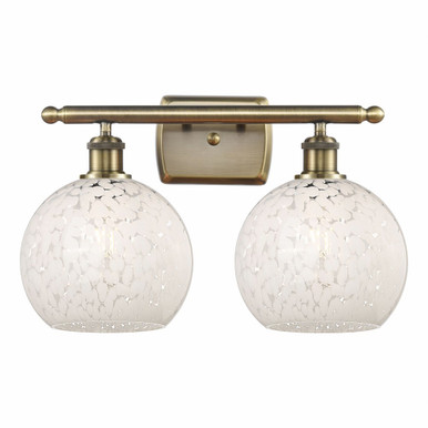 White Mouchette 2 Light Vanity Light 16 Inch Wide by Innovations - 516-2W-G1216-6