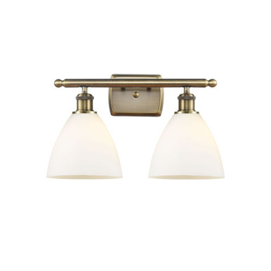 Bristol 2 Light Glass Bath Vanity 10.5 Inch X 17.5 Inch Wide by Innovations - 516-2W-GBD-75