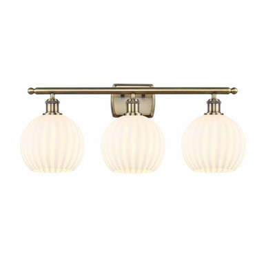 White Venetian 3 Light Vanity Light 28 Inch Wide by Innovations - 516-3W-G1217-8