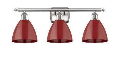 Plymouth Dome 3 Light Vanity Light 27.5 Inch Wide by Innovations - 516-3W-PLYM-75