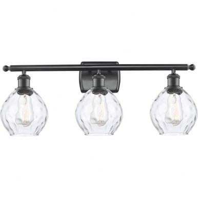 Waverly 3 Light Vanity Light 26 Inch Wide by Innovations - 516-3W-BK-G362