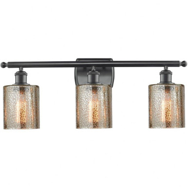 Cobbleskill 3 Light Vanity Light 26 Inch Wide by Innovations - 516-3W-BK-G116