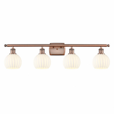 White Venetian 4 Light Vanity Light 36 Inch Wide by Innovations - 516-4W-G1217-6