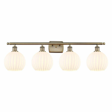 White Venetian 4 Light Vanity Light 38 Inch Wide by Innovations - 516-4W-G1217-8