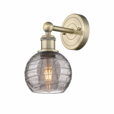 Athens Deco Swirl 1 Light Wall Sconce 10.5 Inch Tall by Innovations - 616-1W-G1213-6