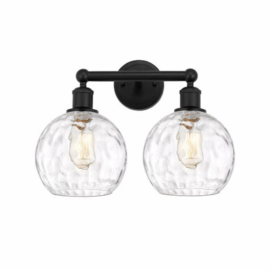 Athens Water Glass 2 Light Vanity Light 17 Inch Wide by Innovations - 616-2W-G1215-8