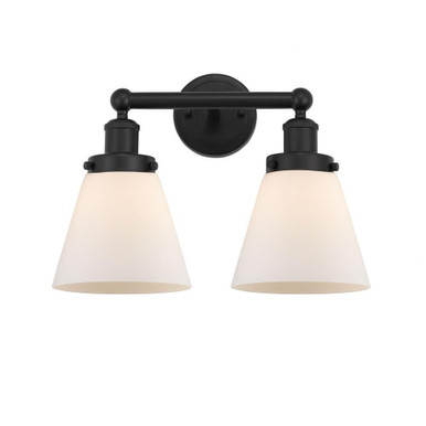 Cone 2 Light Plated Smoke Vanity Light by Innovations - 616-2W-G6