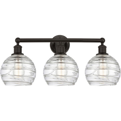 Athens Deco Swirl 3 Light Bath Vanity 12.13 X 26 Inch Wide by Innovations - 616-3W-G1213-8