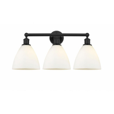 Bristol Glass 3 Matte White Light Vanity Light by Innovations - 616-3W-GBD-75