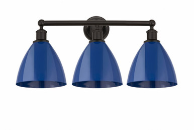 Plymouth Dome 3 Light Industrial Vanity Light by Innovations - 616-3W-PLYM-75
