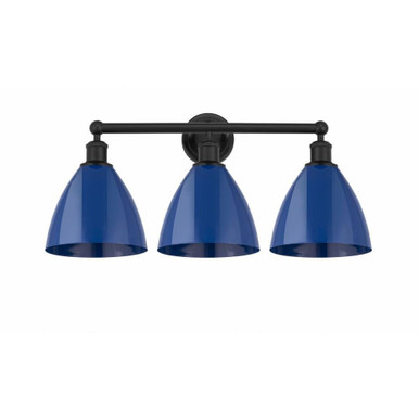 Plymouth Dome 3 Light Industrial Vanity Light by Innovations - 616-3W-PLYM-75