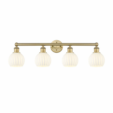 White Venetian 4 Light Vanity Light 33 Inch Wide by Innovations - 616-4W-G1217-6