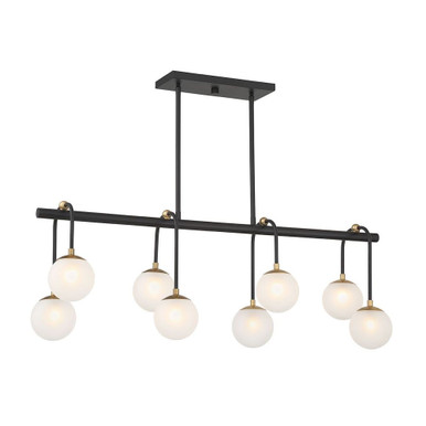 Couplet 8 Light Midcentury Linear Chandelier by Savoy House - 1-6699-8-143