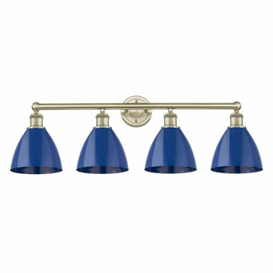 Plymouth Dome 4 Light Industrial Vanity Light by Innovations - 616-4W-PD