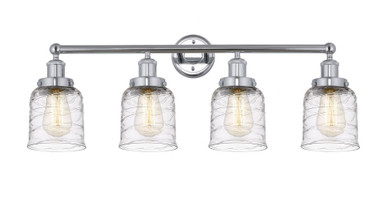 Bell 4 Light Vanity Light with Platedsmoke Glass by Innovations - 616-4W-G513
