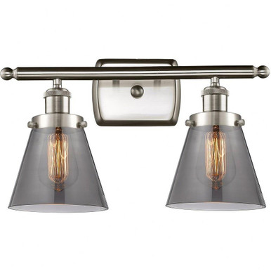 Small Cone 2 Light Vanity Light by Innovations - 916-2W-SN-G63
