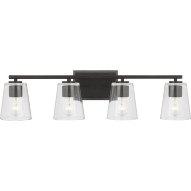Vertex 4 Light Clear Glass Vanity Light by Progress - P300460