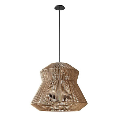 Eco Nido 5 Light Pendant 26.5 Inch Tall and 30 Inch Wide by Justice Design - ECO-8294-MBLK