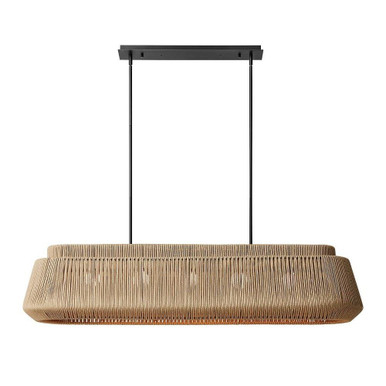 Eco Nido 5 Light Linear Pendant 12 Inch and 54 Inch Wide by Justice Design - ECO-8299-MBLK