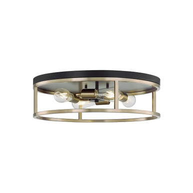 Knox 4 Light Round Flush Mount 6 Inch Tall X 20 Inch Wide by Justice Design - NSH-4487-MBBR