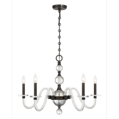 Aragon 5 Light Chandelier 19.75 Inch Tall and 29 Inch Wide by Savoy House - 1-4277-5-15