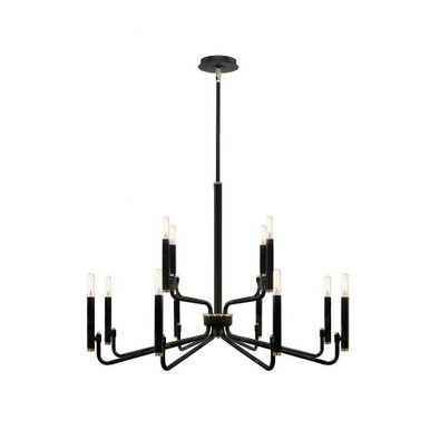 Bedford 12 Light Chandelier 22 Inch Tall and 32 Inch Wide by Justice Design - NSH-8184-MBBR